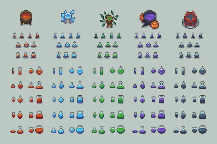 Magic Objects and Icons Pixel Art Pack