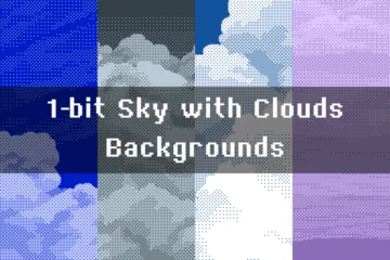 Pixel 1-Bit Sky with Clouds Backgrounds Pixel 1-Bit Sky with Clouds Backgrounds