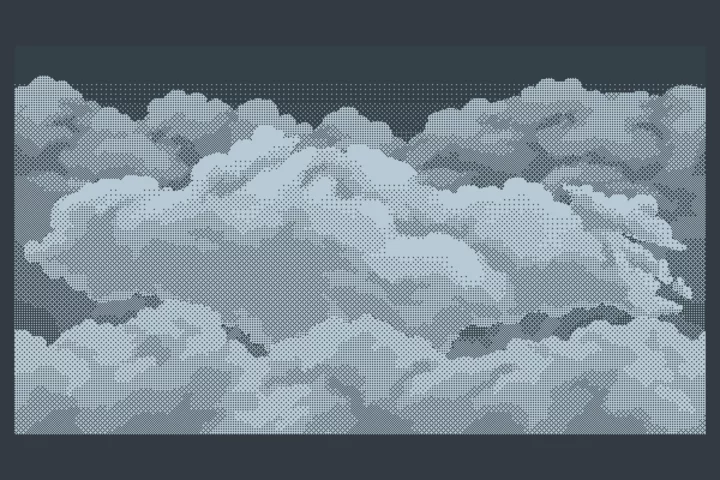 Pixel 1-Bit Sky with Clouds Backgrounds