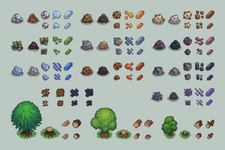 Pixel Art Resources and Icons Basic Pack
