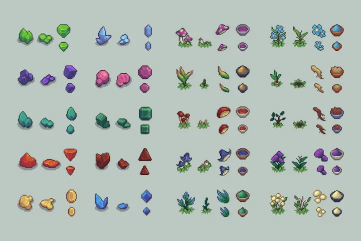 Pixel Art Resources and Icons Basic Pack