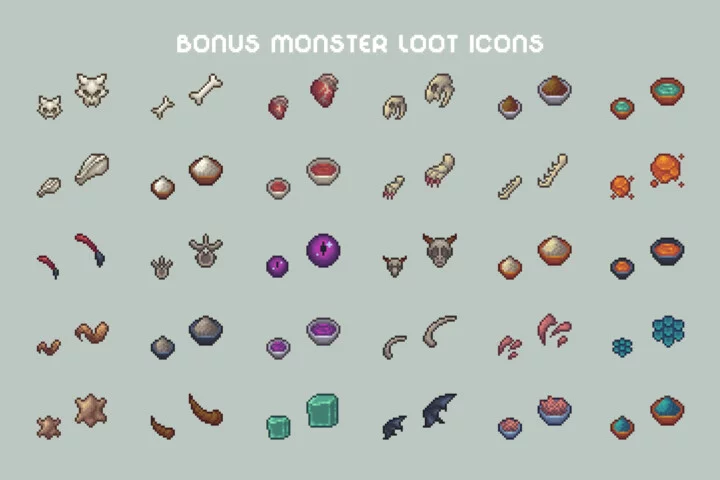 Pixel Art Resources and Icons Basic Pack