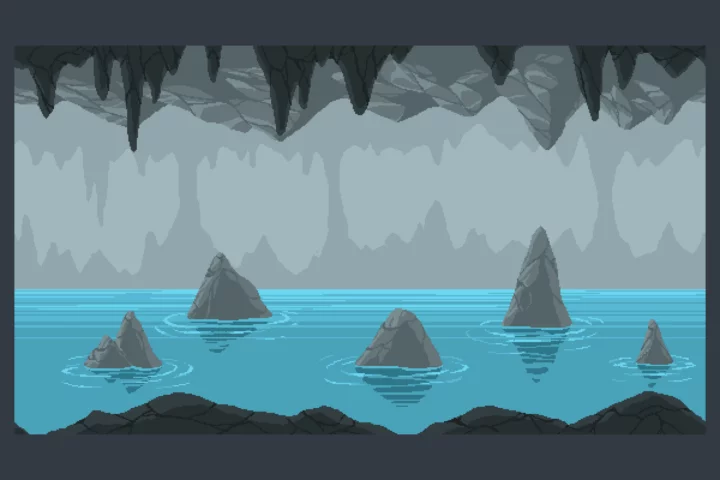 Pixel Cave Game Parallax Backgrounds