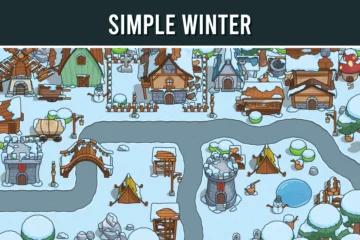 Settlement in Winter Top-Down Tileset