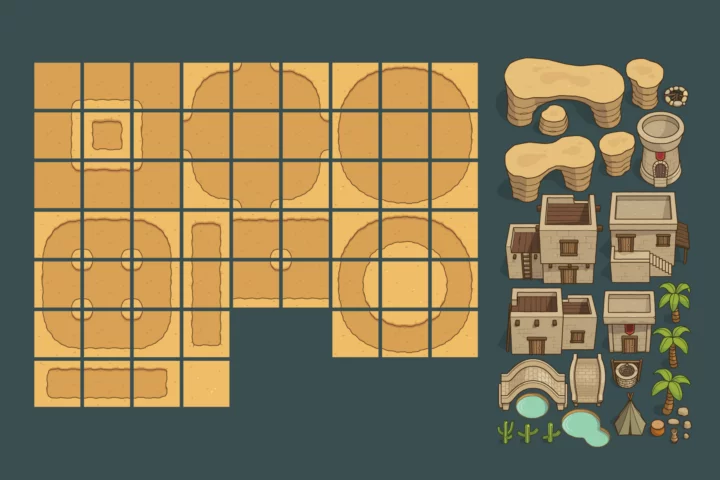 Settlement in the Desert Top-Down Tileset