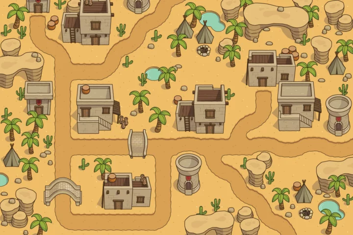 Settlement in the Desert Top-Down Tileset