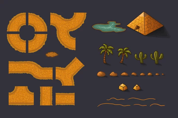 2D Tower Defense Tile Set for Strategy Games