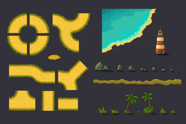 2D Tower Defense Tile Set for Strategy Games