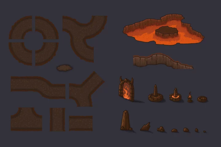 2D Tower Defense Tile Set for Strategy Games