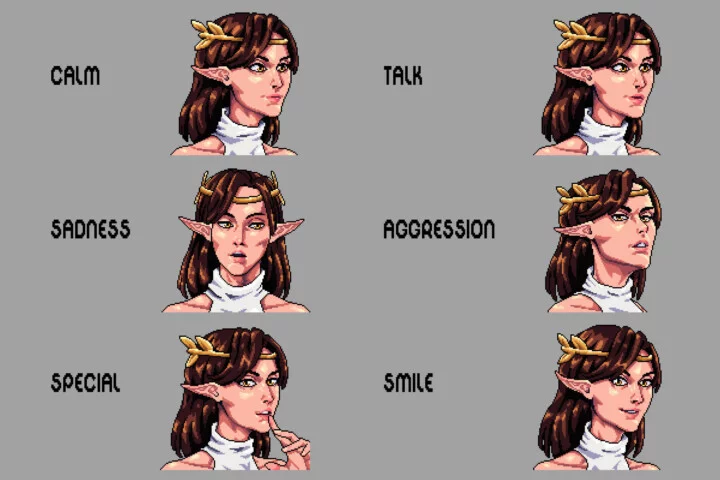 Elf King and Queen Pixel Avatar Icon Pack for Dialogue