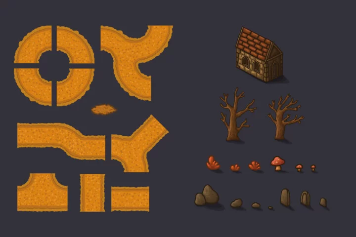 Fantasy Tower Defense Level Tileset