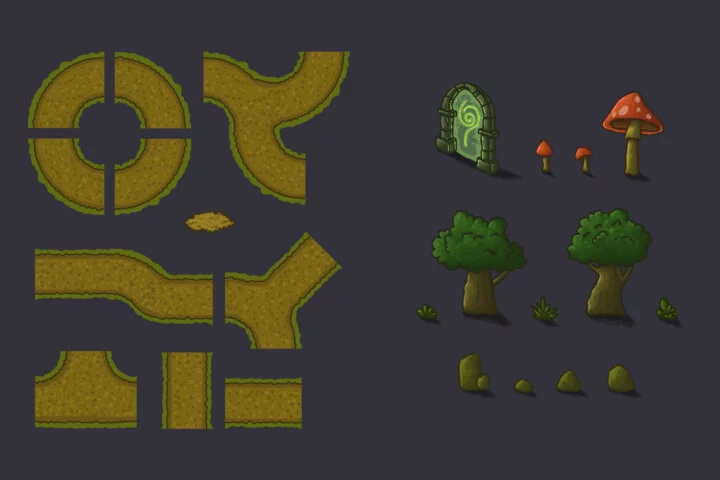 Fantasy Tower Defense Level Tileset