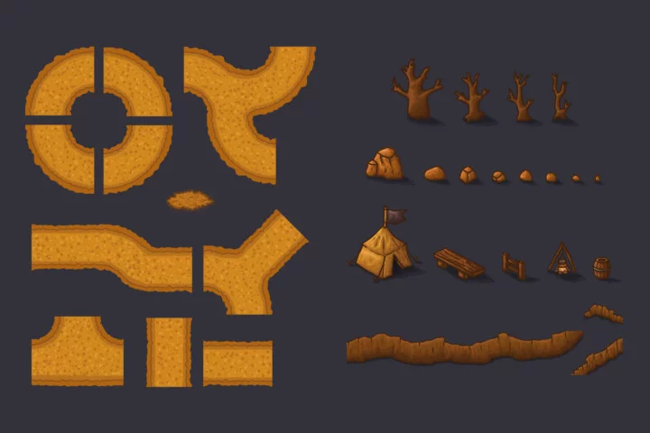 Fantasy Tower Defense Level Tileset