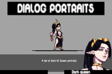 Free Dark Elf Queen Avatar Icon Pixel Pack for Dialogue