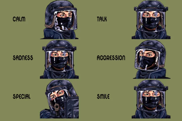 Free SWAT Dialog Portraits for Pixel Games
