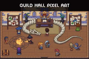 Free Top-Down Pixel Art Guild Hall Asset Pack