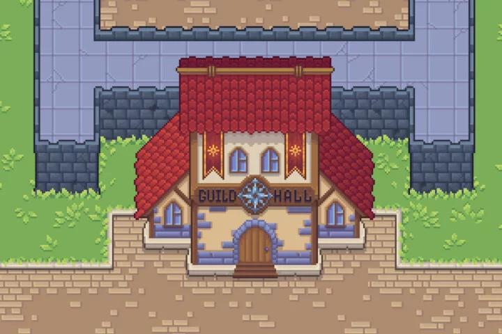 Free Top-Down Pixel Art Guild Hall Asset Pack