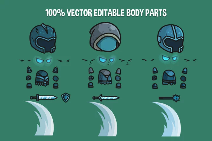 Frost Knight Chibi Character Sprites