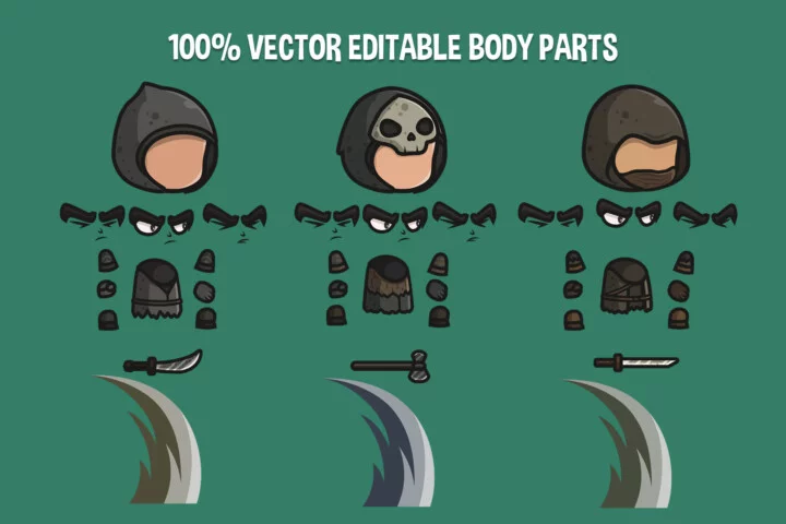 Ghoul Hunter Chibi Character Sprites