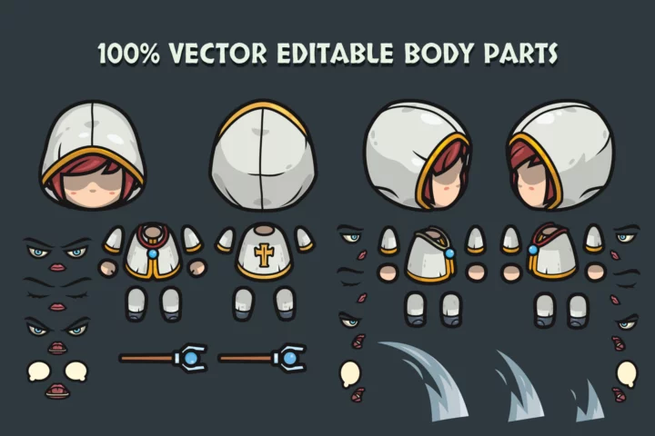 Top-Down Wizard Characters Pack – Male, Veteran, Female