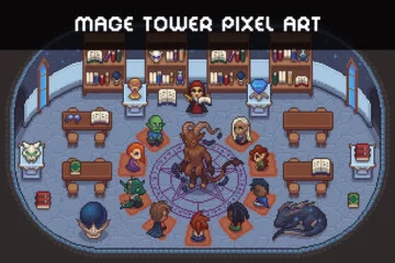 Mage Tower Top-Down Pixel Art Asset Pack