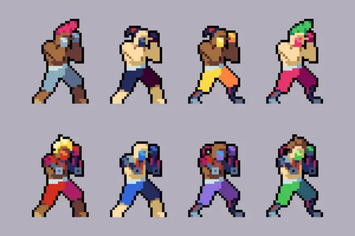 Pixel Fighters Asset Pack for Cyberpunk