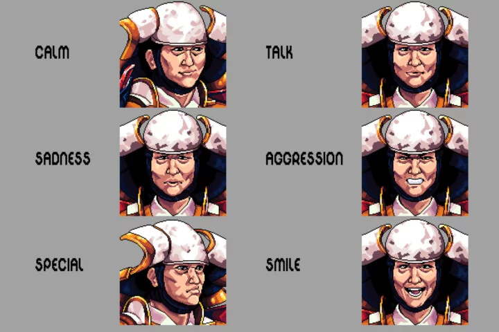 Samurai Avatar Icon Pixel Pack for Dialogue