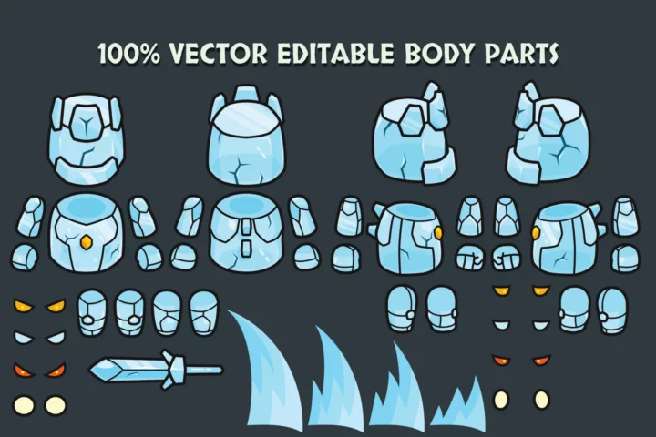 Top-Down Boss Characters Pack 3 – Rock, Earth, Ice Monsters