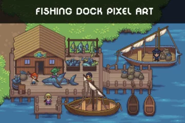 2D Pixel Fishing Village Pack: Dock, Interior, Boats & NPCs
