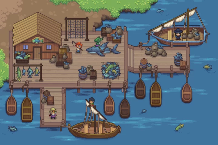 2D Pixel Fishing Village Pack: Dock, Interior, Boats & NPCs