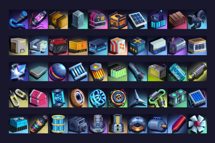 Free Cyberpunk Energy Items 512×512 Icon Pack