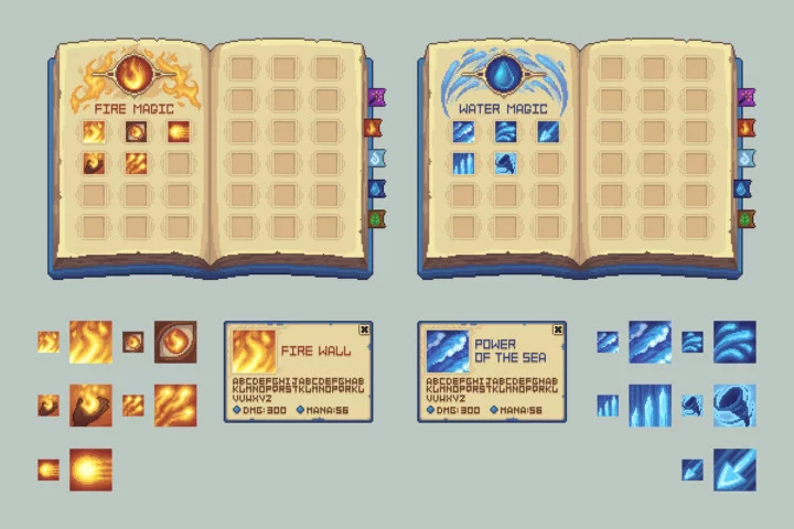 Free Animated Magic Book Pixel Art Asset Pack