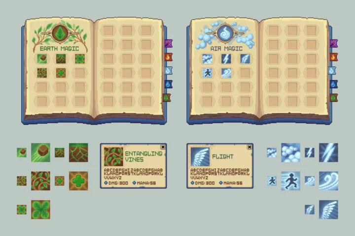 Free Animated Magic Book Pixel Art Asset Pack