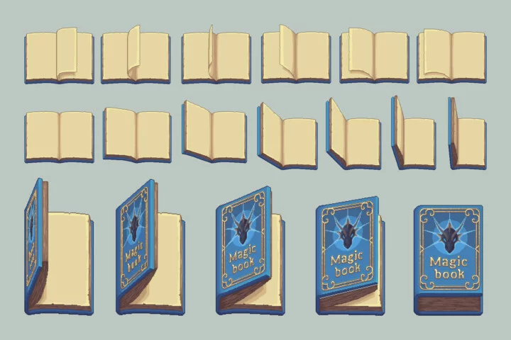 Free Animated Magic Book Pixel Art Asset Pack