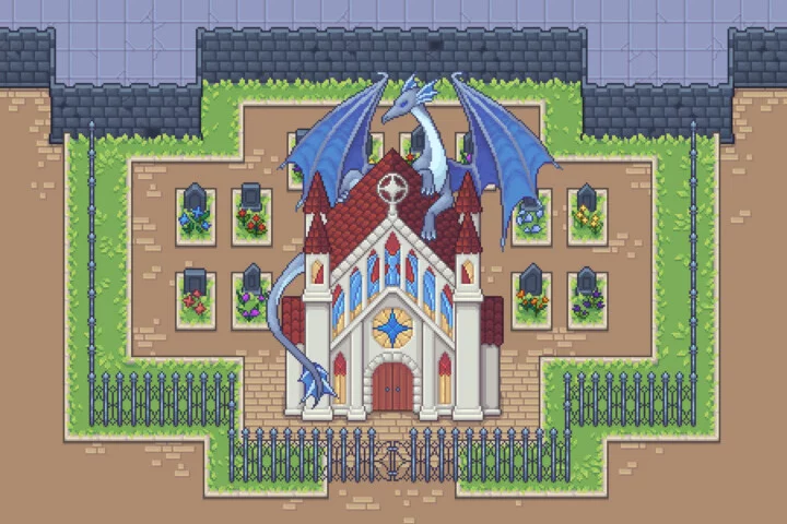 Free Chapel Pixel Art Top-Down Asset Pack
