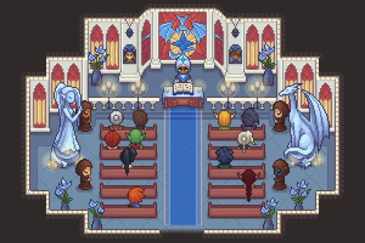 Free Chapel Pixel Art Top-Down Asset Pack