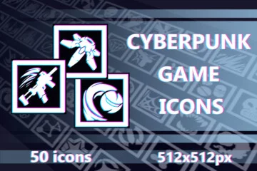 Free Cyberpunk Game 512×512 Icons for UI