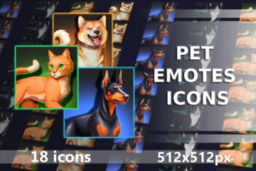 Pets Avatar Emotes Icons Pack 512×512 for Games