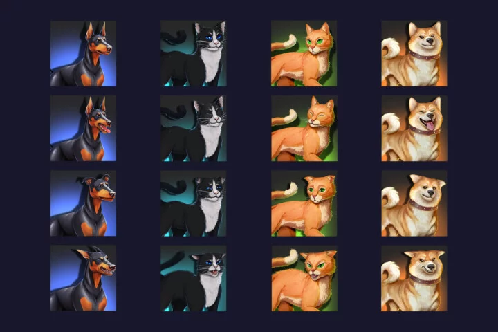 Pets Avatar Emotes Icons Pack 512×512 for Games