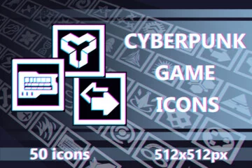 Simple Cyberpunk Game Icons Pack 512×512