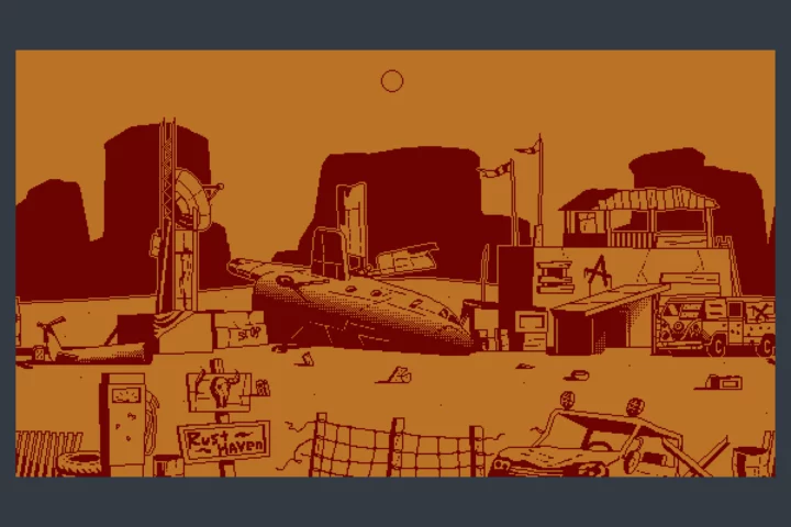 1-Bit Pixel Desert Wasteland Backgrounds