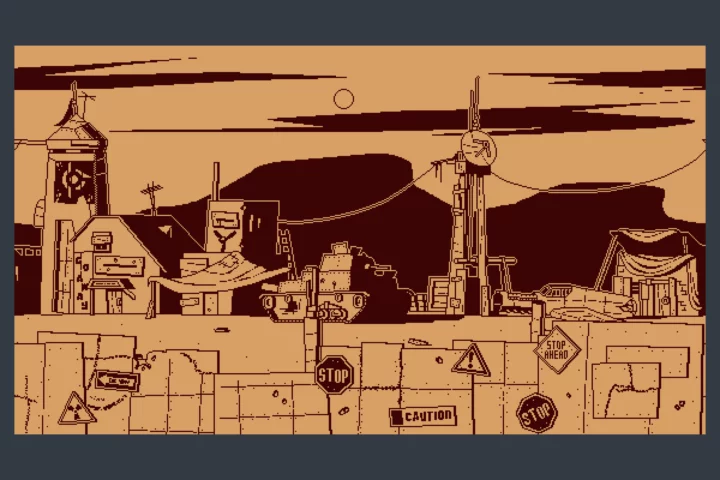 1-Bit Pixel Desert Wasteland Backgrounds