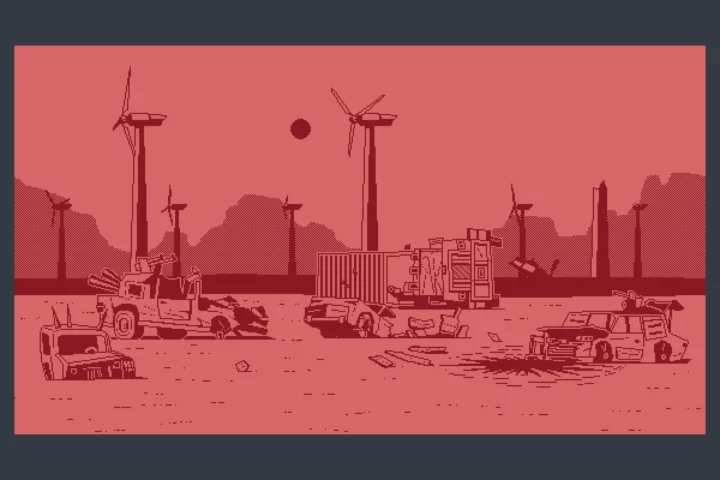1-Bit Pixel Desert Wasteland Backgrounds