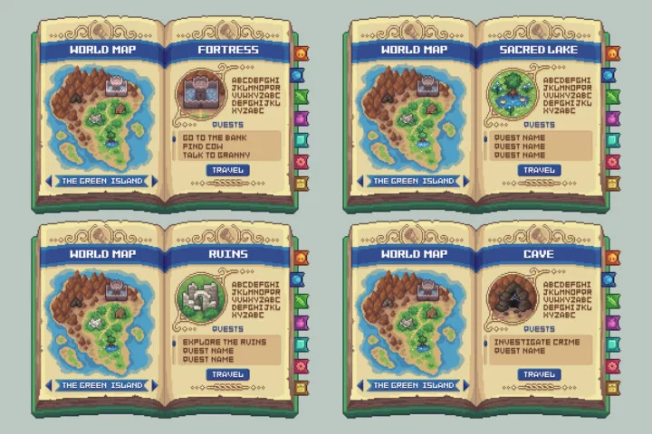 Adventure Fantasy Book Pixel Art