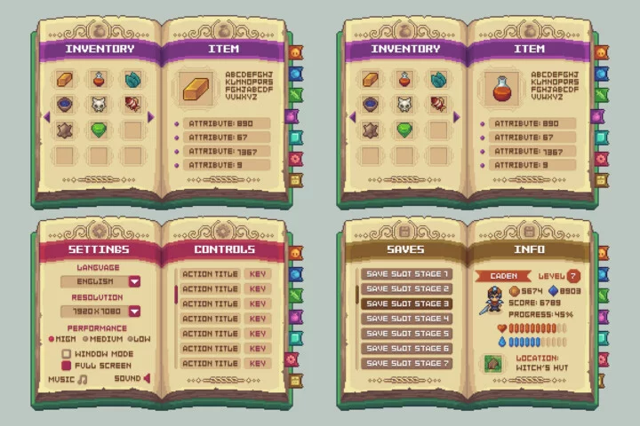 Adventure Fantasy Book Pixel Art