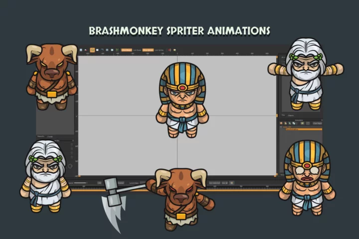 Ancient Mythology Boss Characters Top-Down Asset Pack