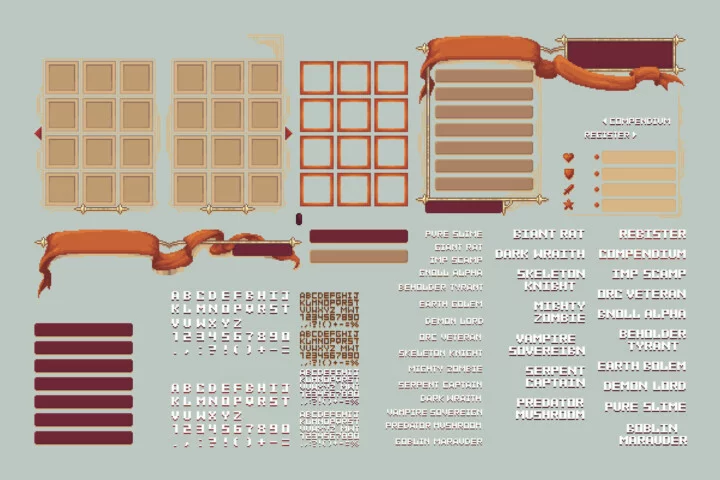 Bestiary Book Pixel Art Asset Pack