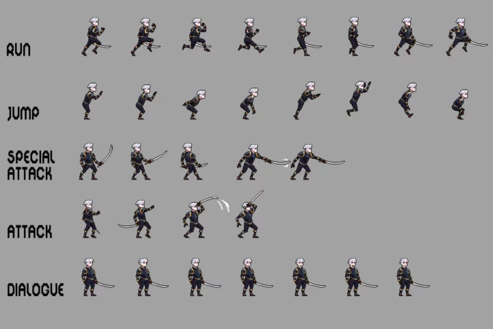 Dark Elf Sprite Pixel Art Asset Pack 2
