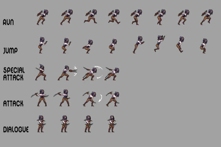 Dark Elf Sprite Pixel Art Asset Pack 2