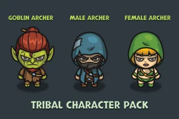 Fantasy Archer Top-Down Characters Pack